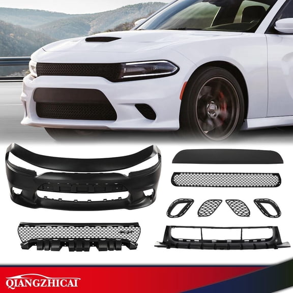 Front Bumper Body Kit Fit For 2015-2022 Dodge Charger Srt-8 Srt Hellcat Style
