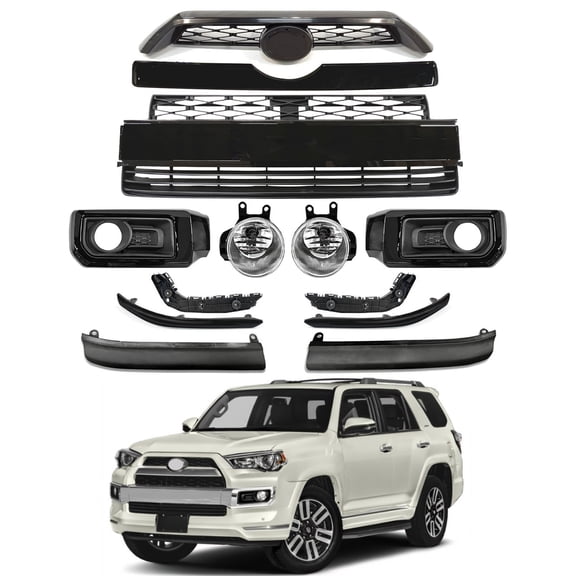 Front Bumper Body Kits Set For 2014-2020 Toyota 4Runner Limited Glossy Black