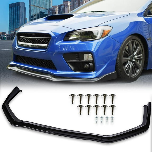 Front Bumper Body Lip 3Pc Fit For 15-20 Subaru WRX STi CS-Style Painted Black