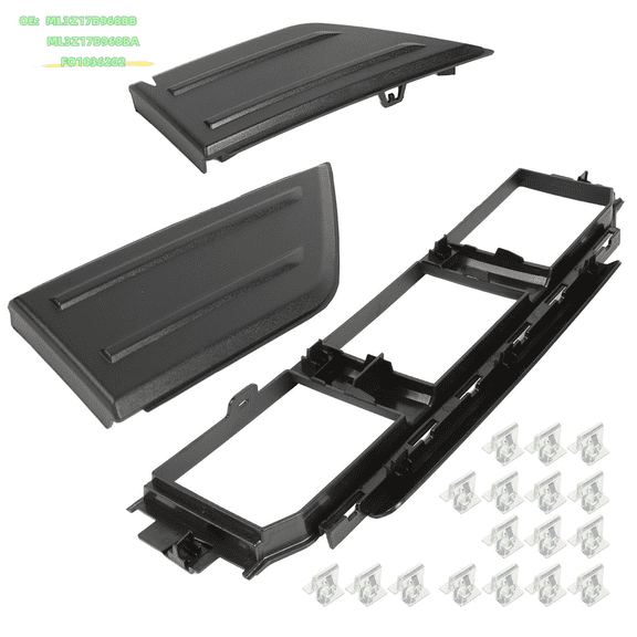 Front Bumper Center Grill and Corner Panel Covers Set Compatible for Ford F-150 2021-2023 Replace ML3Z17B968BB ML3Z17B968BA FO1036202