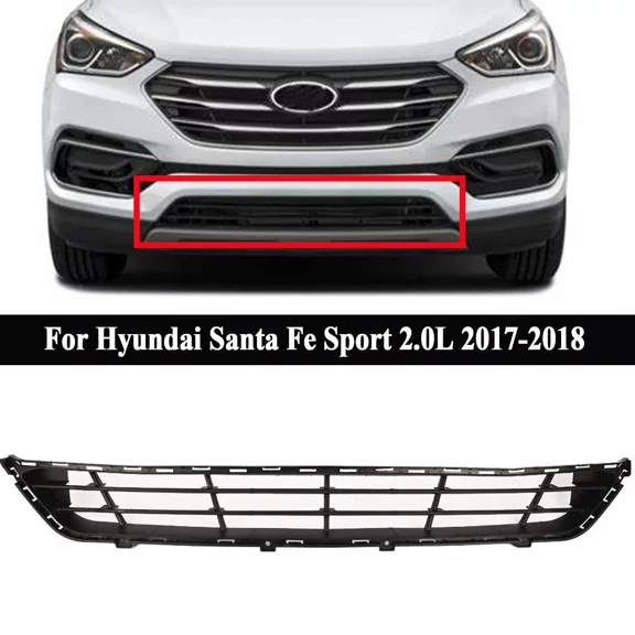 Front Bumper Center Lower Grille Black For Hyundai Santa Fe Sport 2.0L 2017-2018