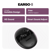 Eargo 8 Virtually Invisible Self Fitting FDA Cleared OTC CIC Hearing Aids Most Advanced Model with Smart Sound Adjust and Sound Match Technology Rechargeable Lifetime Customer Support