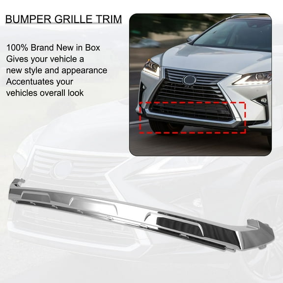 Front Bumper Cover Lower Grille Fit for RX350 RX450 2016-2019 Base Chrome Molding