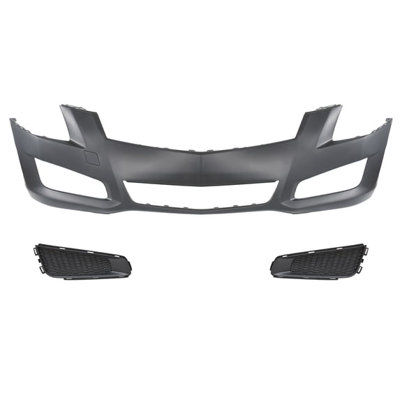 Front Bumper Cover W/ Fog Lamp Bezel For 2013-2014 Cadillac ATS W/O Sensor Hole