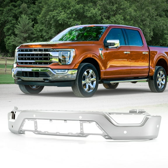Front Bumper Cover for 2021-2022 Ford F150 with Fog Parking Holes Chrome