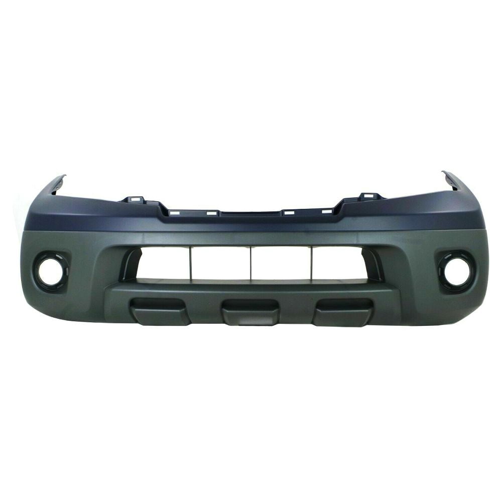 Front Bumper Cover with Primed Top and Textured Bottom - Plastic Black Finish