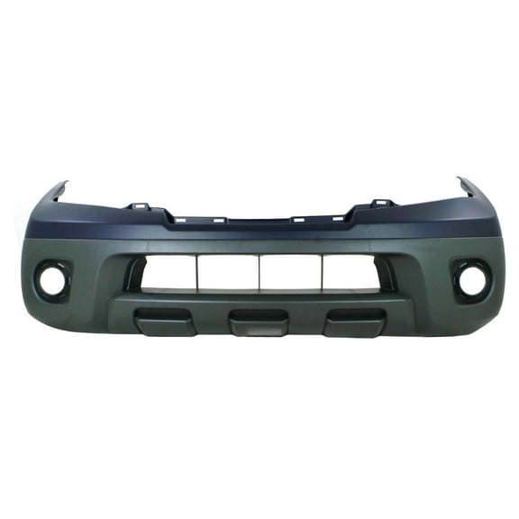 Front Bumper Cover with Primed Top and Textured Bottom - Plastic Black Finish
