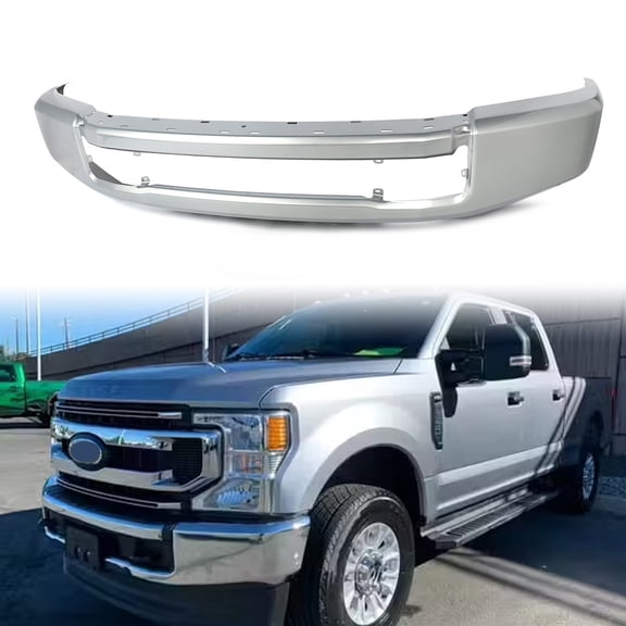 Front Bumper Face Bar For 2020-2022 Ford F-250 F-350 F-450 Super Duty Iconic Silver