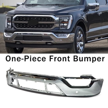 Gearzaar Chrome Front Steel Bumper Face Bar For Ford F-150 2021-2023 – With Fog Light Holes (3-Piece Set)