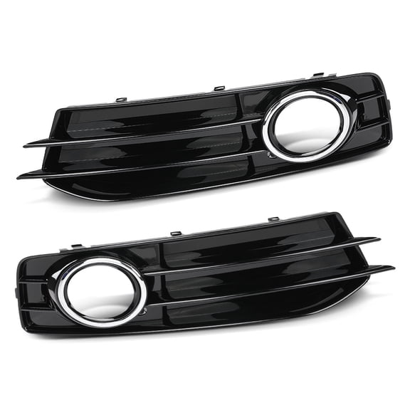 Front Bumper Fog Light Grille Cover Pair Fit for Audi A3 8P S-Line w/hole 2009-2012