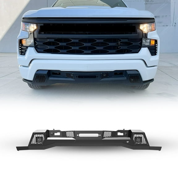 Front Bumper For 2022 2023 2024 Chevrolet Silverado 1500(exclude ZR2) w/a set of Pod Lights