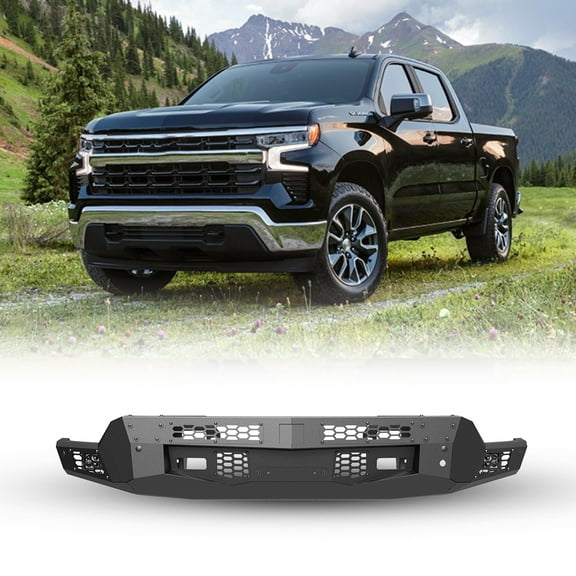 Front Bumper For 2022 2023 2024 Chevrolet Silverado 1500(exclude ZR2) w/a set of Pod Lights