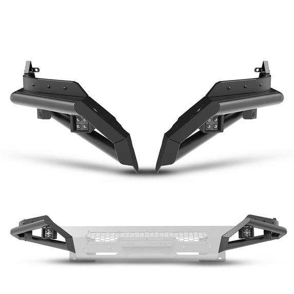 Front Bumper Full-Width Side Wings For 2013-2018 Ram 1500 Pickup Truck Excluding Rebel and For 2019-2023 Dodge Ram 1500 Classic Exculding Warlock