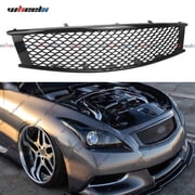 Front Bumper Grill For Infiniti G37 2 Door Coupe 2008-2013,Q60 2 Door Coupe 2014-2015 Front Bumper Upper Honeycomb Grille Gloss Black, 2 Door Coupe