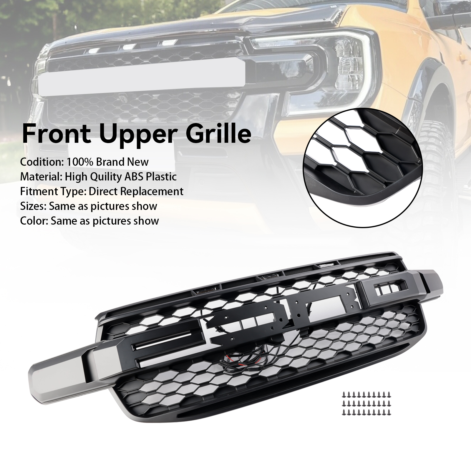 Front Bumper Grill Grille Fit for Ford Ranger Everest Next Gen Wildtrak