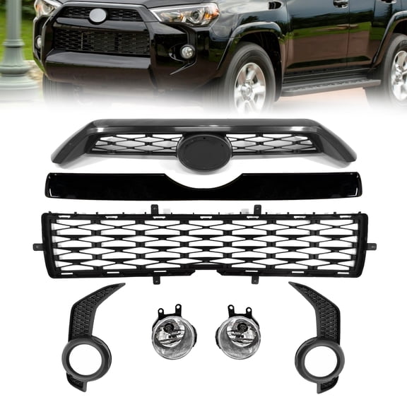 Front Bumper Grille Assembly Set For 2014-2019 Toyota 4Runner SR5