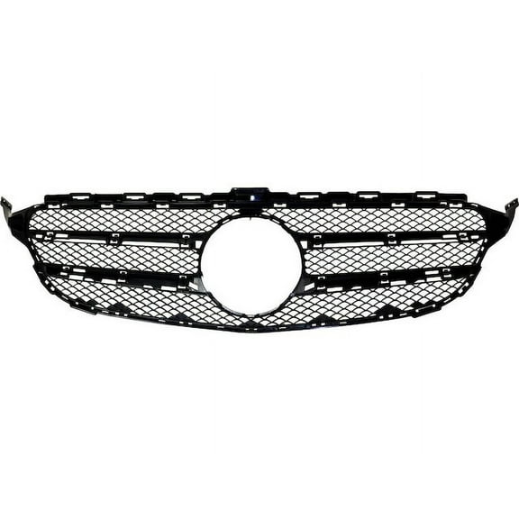 Front Bumper Grille - Compatible with 2015 - 2021 Mercedes-Benz C300 Sedan 2016 2017 2018 2019 2020