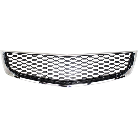 Front Bumper Grille Compatible with CHEVROLET EQUINOX 10-15 Lower Chrome Shell/Ptd-Black Insert - CAPA Certified