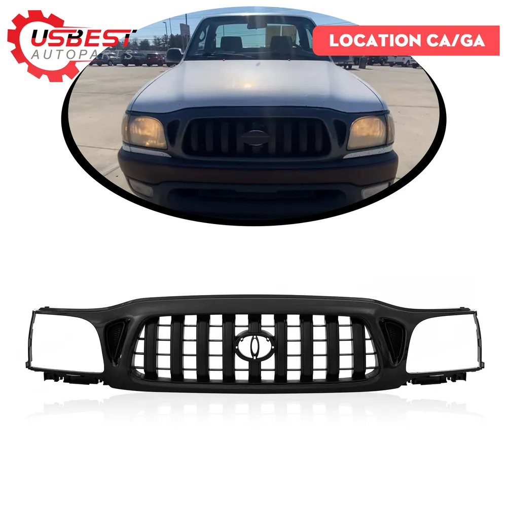 Front Bumper Grille For 2001-2004 Toyota Tacoma Black Plastic Grill ...