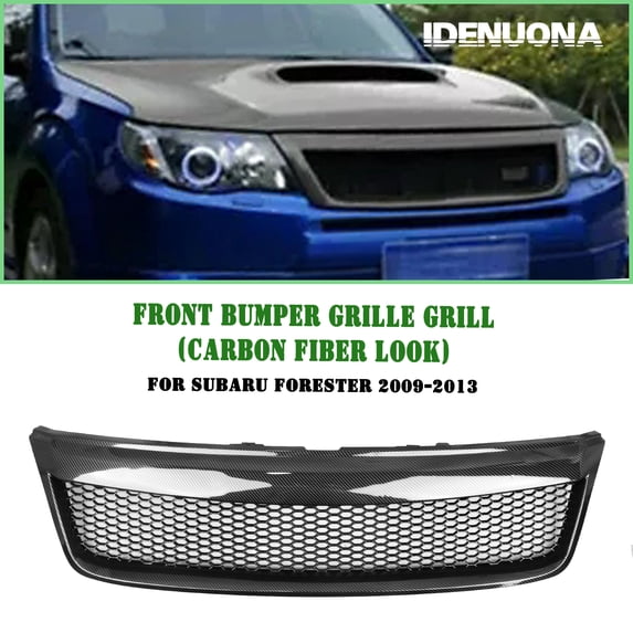 Front Bumper Grille Grill Mesh Kit For Subaru Forester 2009-2013 Black