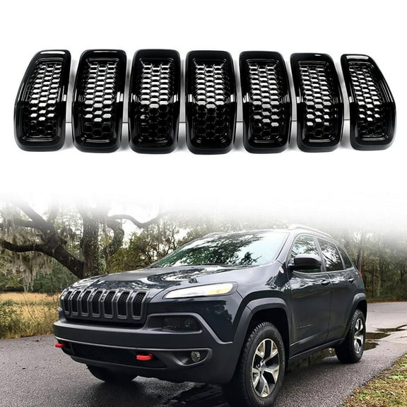 Front Bumper Grille Inserts Honeycomb Mesh For 2014-2018 Jeep Cherokee