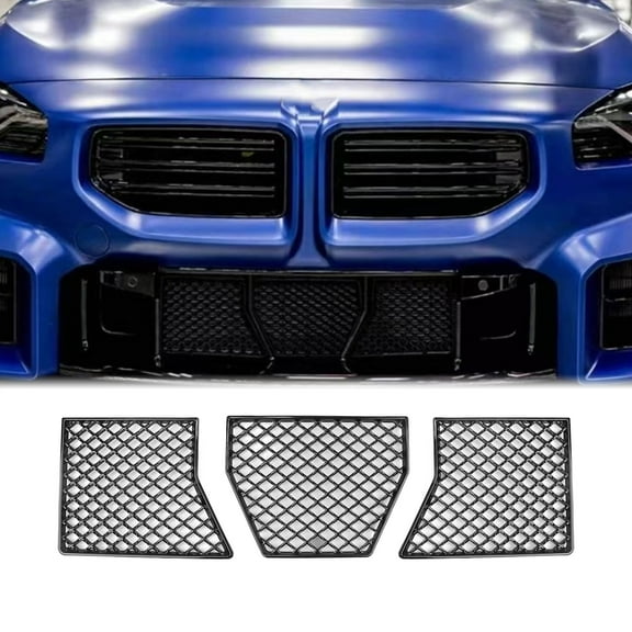 Front Bumper Grille Mesh Grill Cover For BMW G87 M2 2023-2025 Glossy Black