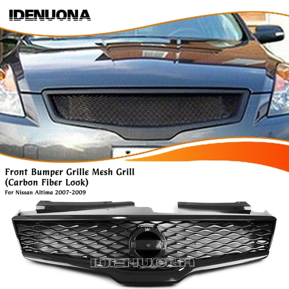 Front Bumper Grille Mesh Grill Kit For Nissan Altima 2007-2009 2008 Black