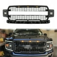 thumbnail image 1 of Front Bumper Grille Raptor Style Grill With Side Lights Fit For 2018 2019 2020 F150 F-150 Pickup Truck Front Matte Black Front Bumper Mesh Grill Grille, 1 of 6