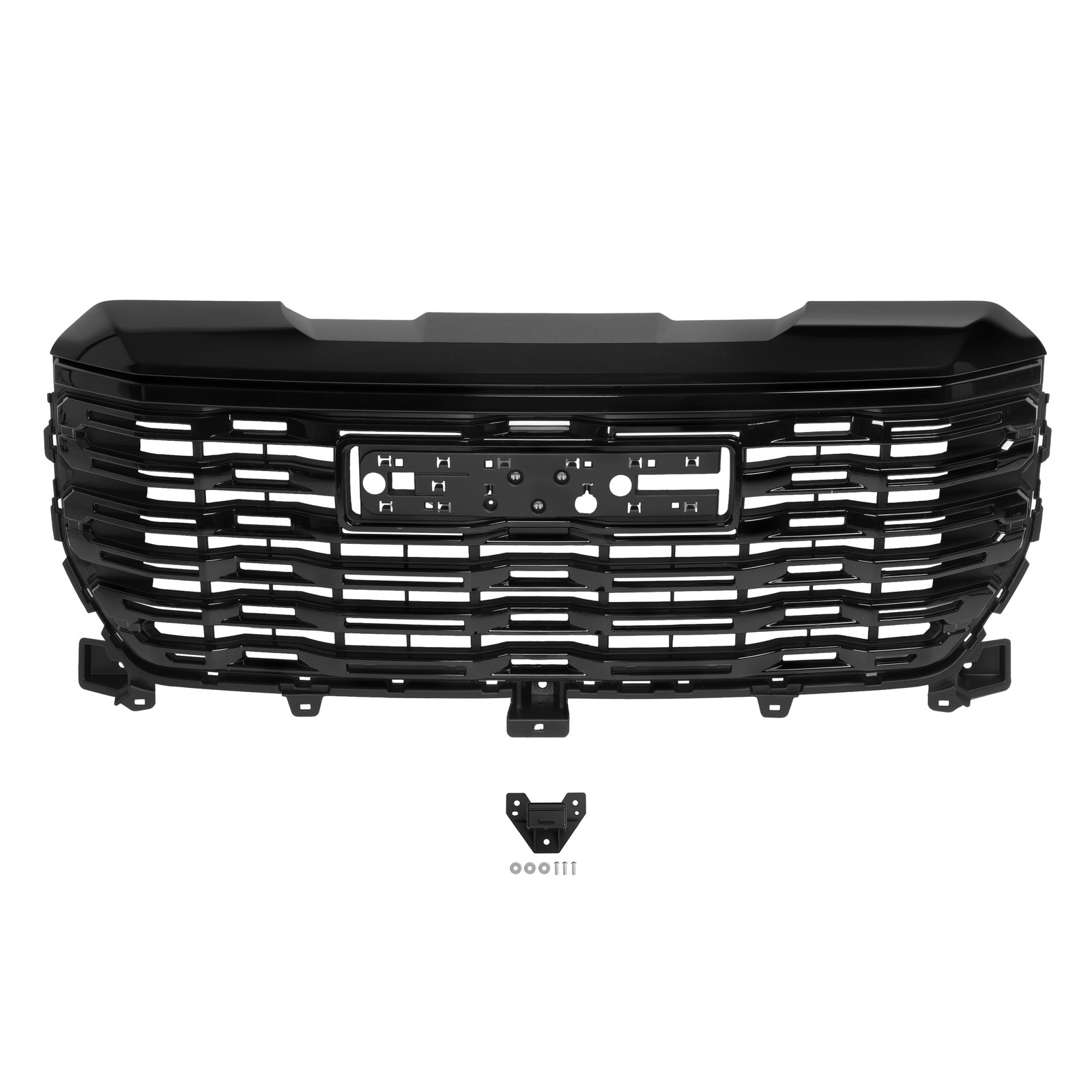 Front Bumper Grille Upper Grill Gloss Black Fit 2022-2024 GMC Sierra ...