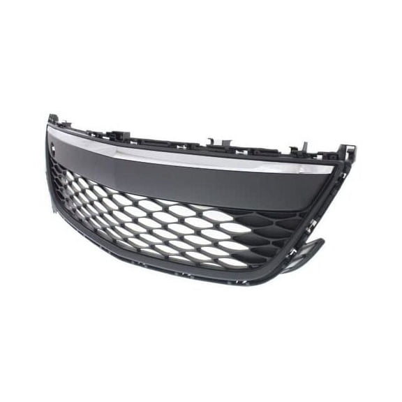 Front Bumper Grille without Fog Light - Chrome and Black - Compatible with 2010 - 2012 Mazda CX-7 2011