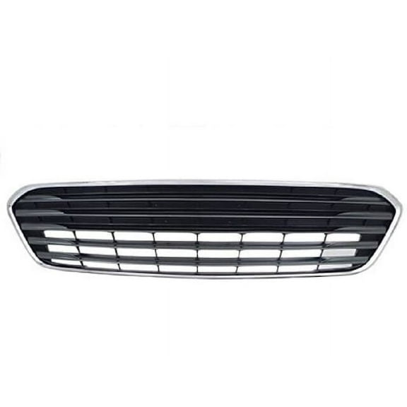 Front Bumper Grille without Park Assist Sensor Holes - Black with Chrome Frame - Compatible with 2013 - 2015 Toyota Avalon 2014