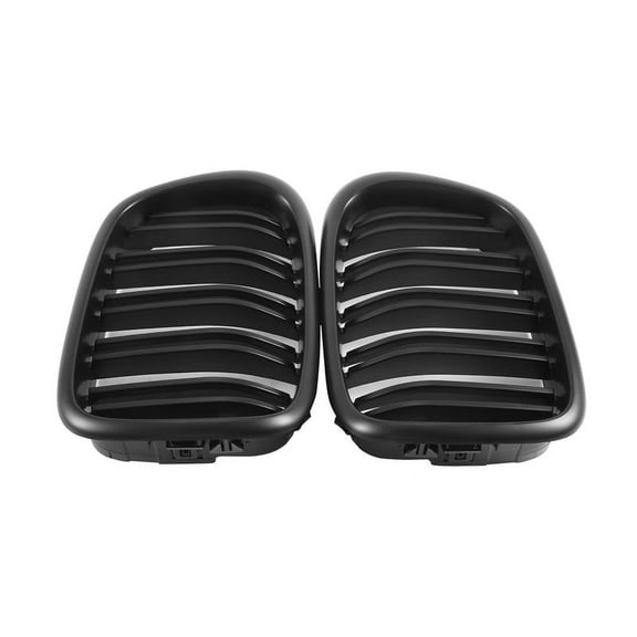 Front Bumper Kidney Grill Replacement Dual Slat Grilles for E39 5 Series 525 528 1995-2004 Matte Black