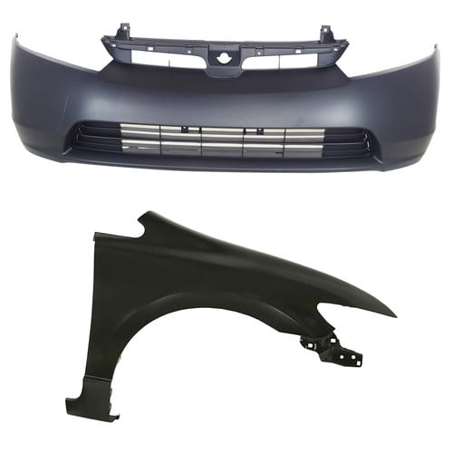 Front Bumper Kit Includes Front Right Fender For 2006-2008 Honda Civic CAPA