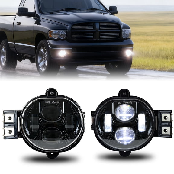 Front Bumper LED Fog Lights for Dodge Ram 1500 2003-2008/2500/3500 2003-2009 Pickup Truck, White light