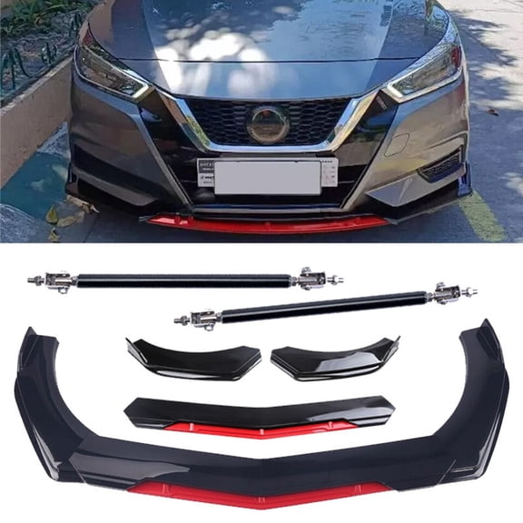Front Bumper Lip Splitter Spoiler Glossy Black Red For Nissan Maxima 2009-2015