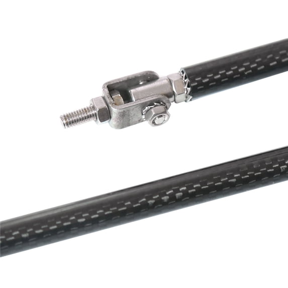 Front Bumper Lip Splitter Strut Rod Tie Bar 20cm Aluminum Alloy + Carbon Fiber