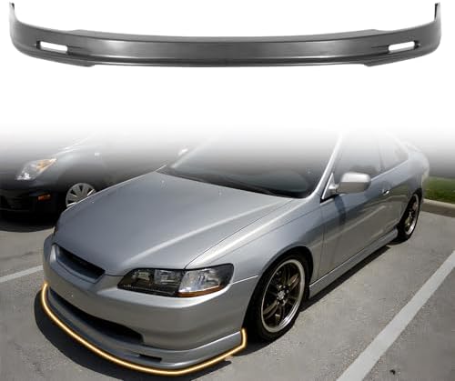 V-Style Front Bumper Lip For 1998-2002 Honda Accord Sedan – Unpainted Black PU Lip Splitter, Chin Spoiler & Lower Guard