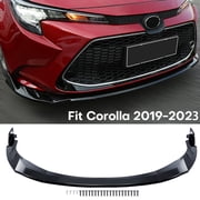 Front Bumper Lip Spoiler Custom Fit for Toyota Corolla 2019-2023 Glossy Black