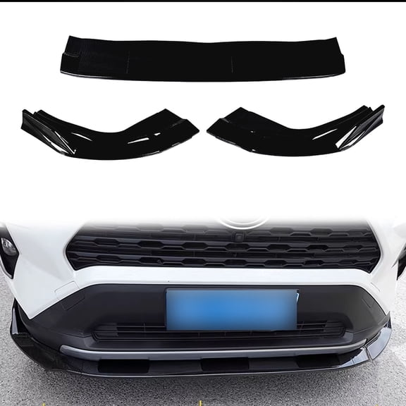 Front Bumper Lip Spoiler For Toyota RAV4 2020-2025, Sport Style Front Splitter Lower Bumper Trim Car Front Bumper Spoiler Lip Body Kit Front Spoiler Diffuser Accessories-Bright black
