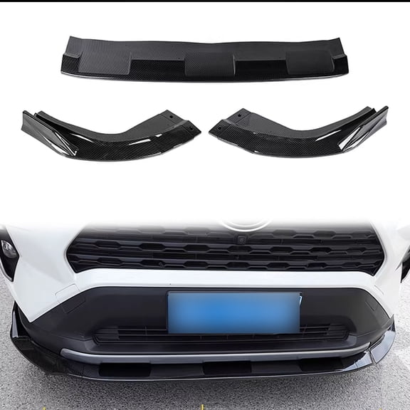 Front Bumper Lip Spoiler For Toyota RAV4 2020-2025, Sport Style Front Splitter Lower Bumper Trim Car Front Bumper Spoiler Lip Body Kit Front Spoiler Diffuser Accessories-Carbon Fiber