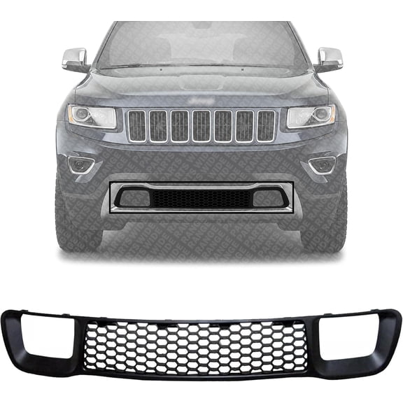 Front Bumper Lower Grille | Direct Replacement Center Grille Compatible With 2014-2016 Jeep Grand Cherokee Laredo Limited Overland Summit | CH1036128 68141936AD