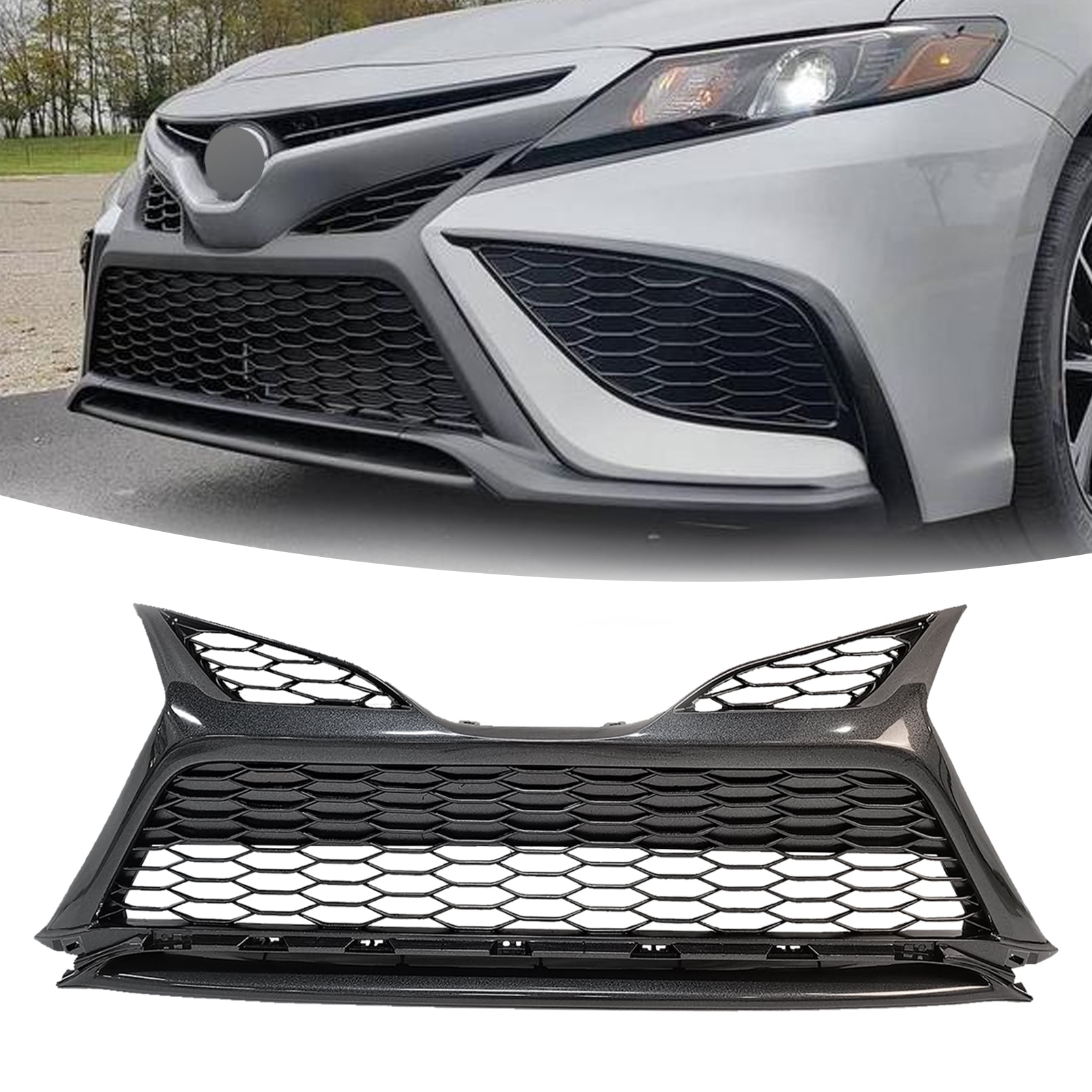 Front Bumper Lower Grille W/O Radar Hole For 2021-23 Toyota Camry SE ...