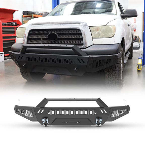 Front Bumper+Side Wings+Bull Bar For 2007-2013 Toyota Tundra w/D-Rings+Pod lights