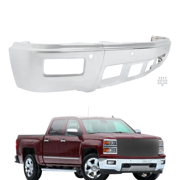 Front Bumper Split Chrome W/Hole 23173678 For Chevrolet Silverado 1500 2014-2015