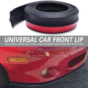 Front Bumper Spoiler Lip 8.2ft/250cm Length Universal 2.5m Rubber Side Skirt Protector Cover, Car Front Bumper Guard Strip Air Dam Black