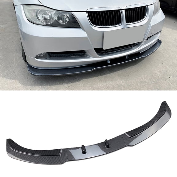 Front Bumper Spoiler Lip For BMW 3 Series E90 E91 2005-2008 Carbon Fiber Look