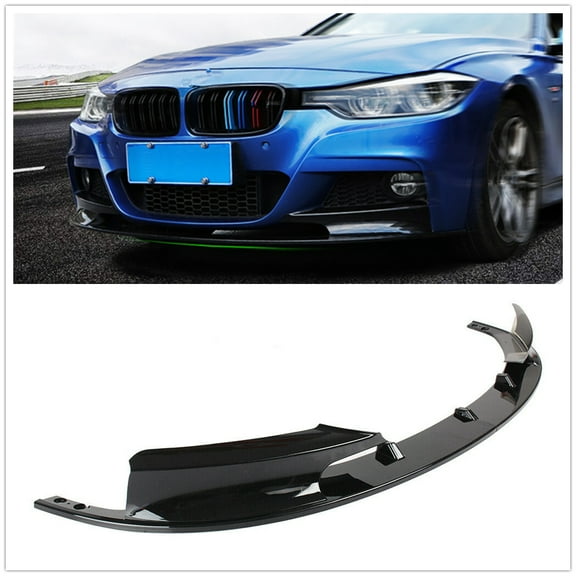 Front Bumper Spoiler Lip For BMW 3 Series F30 328i 335i M Sport 2012-2018 Gloss Black