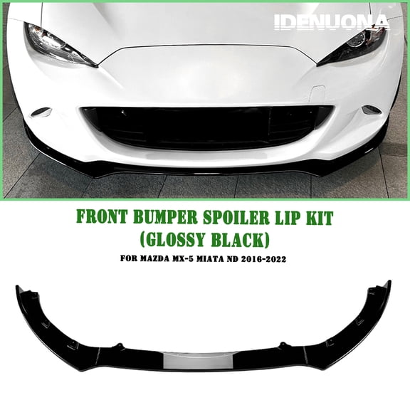 Front Bumper Spoiler Lip Kit For Mazda MX-5 Miata ND 2016-2025 Gloss Black