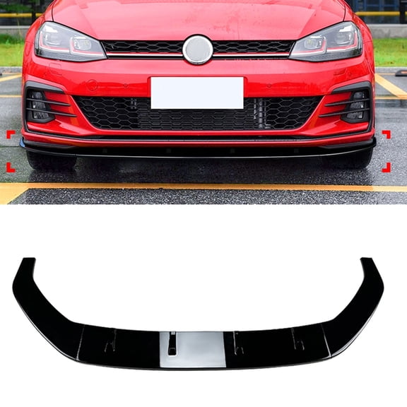 Front Bumper Spoiler Lip Splitter For VW Golf 7.5 MK7.5 GTI R 2017-2019 Gloss Black