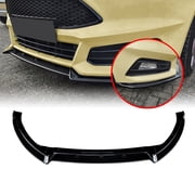 Front Bumper Spoiler Splitter Lip For Ford Focus ST MK3.5 2015-2018 Gloss Black